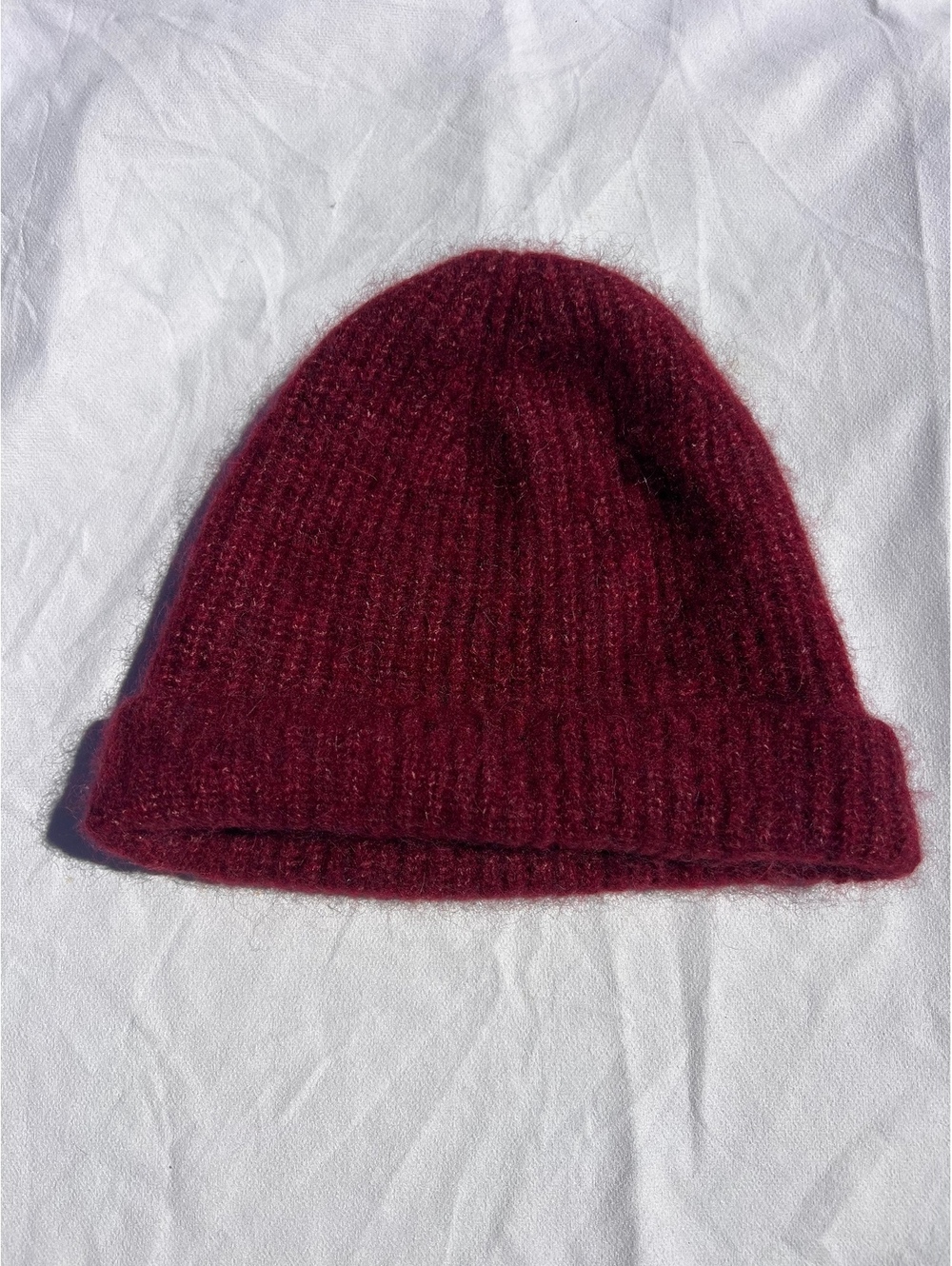 Sézane La Maille Burgundy Knit beanie Hat Paris French Style Baby Alpaca Wool